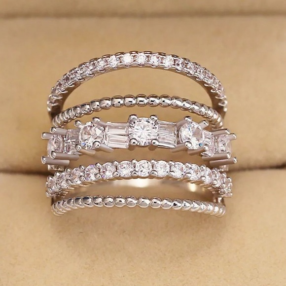 Sterling silver multilayered ring - Picture 4 of 4